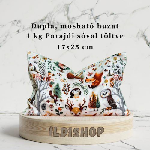 Erdei állatok mintás parajdi sópárna, 1 kg- 17x25 cm
