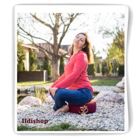 Ülőpárna hímzett: bordó-narancssárga