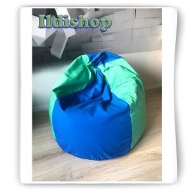 Babzsákfotel kicsiknek, csepp  forma: kék-zöld