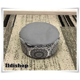 Mintás ülőpárna: szürke mandala - szürke