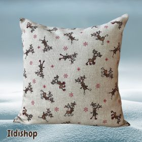 Szarvas mintás párna, díszpárna 45x45 cm