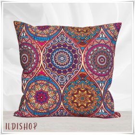 Színes mandala mintás (10) díszpárna 45x45 cm