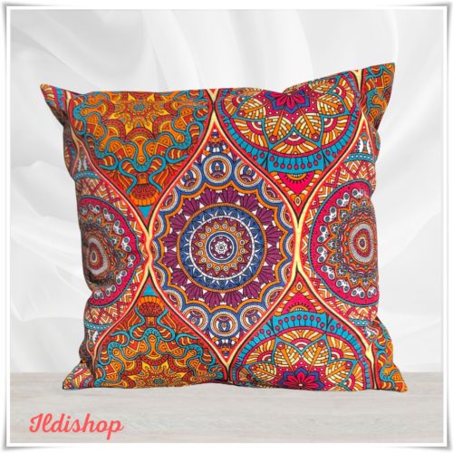 Színes mandala mintás (10) díszpárna 45x45 cm