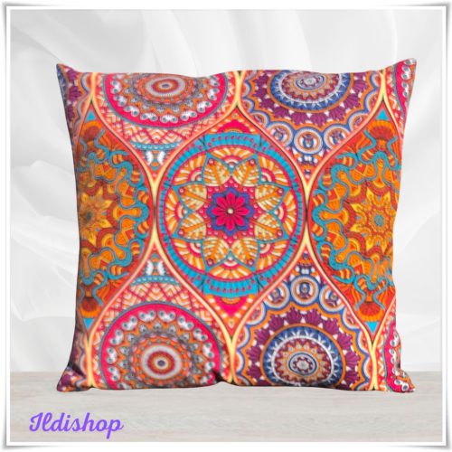 Színes mandala mintás (10) díszpárna 45x45 cm