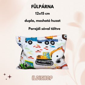   Munkagépek mintás parajdi sóval töltött fülpárna, 0,3 kg- 12x15 cm