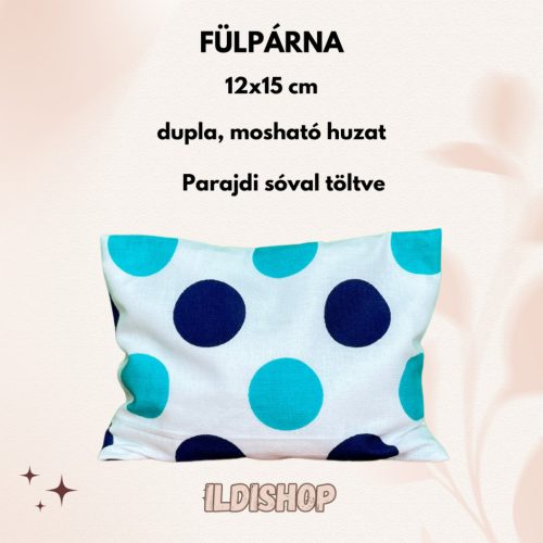 Pöttyös parajdi sóval töltött fülpárna, 0,3 kg- 12x15 cm