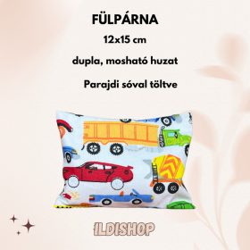  Autó mintás parajdi sóval töltött fülpárna, 0,3 kg- 12x15 cm