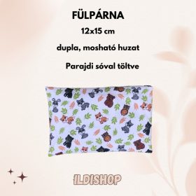   Erdei állatok mintás parajdi sóval töltött fülpárna, 0,3 kg- 12x15 cm