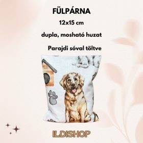   Kutya mintás parajdi sóval töltött fülpárna, 0,3 kg- 12x15 cm