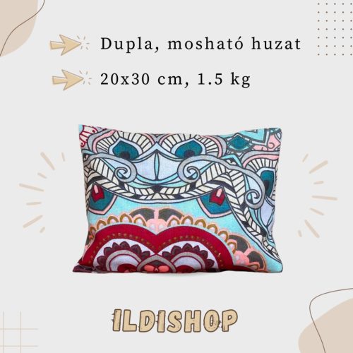 Mandala mintás parajdi sóval töltött fülpárna, 0,3 kg- 12x15 cm