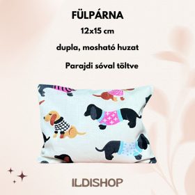   Tacskó mintás parajdi sóval töltött fülpárna, 0,3 kg- 12x15 cm