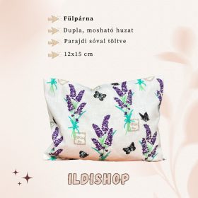   Levendula pillangóval mintás parajdi sóval töltött fülpárna, 0,3 kg- 12x15 cm
