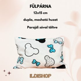   Kék minnie mintás parajdi sóval töltött fülpárna, 0,3 kg- 12x15 cm