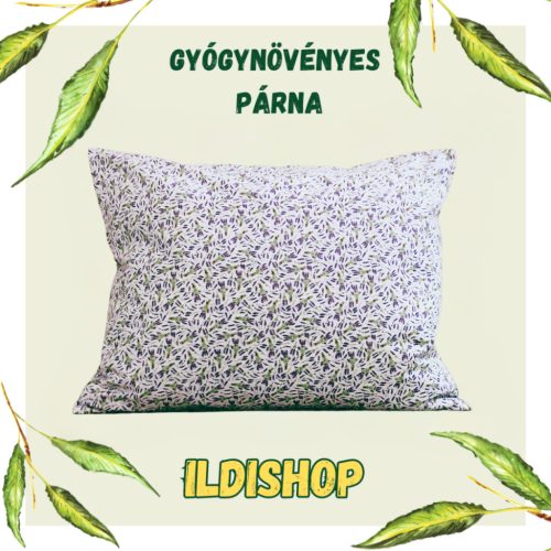 Levendula (01) mintás gyógynövényes párna 6 gyógynövény keveréke 40x50 cm 