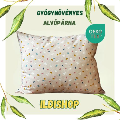 Madár mintás gyógynövényes párna 6 gyógynövény keveréke 40x50 cm 
