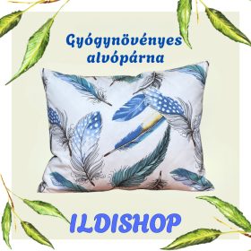 Kék toll mintás gyógynövényes párna 40x50 cm