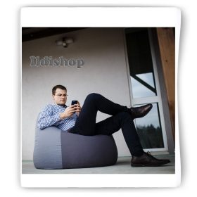 Felnőtt babzsákfotel, körte forma: szürke-szürkével