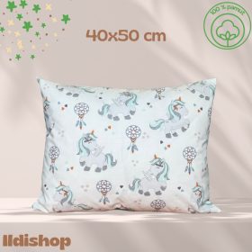 Kispárna huzat 40x50 cm, unikornis mintás