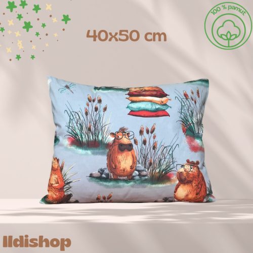 Kispárna huzat 40x50 cm, Kapibara mintás