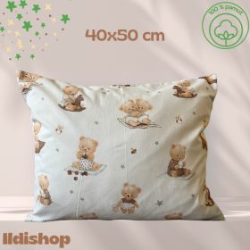 Kispárna huzat 40x50 cm, maci mintás