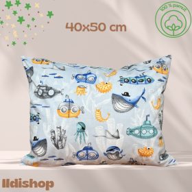 Kispárna huzat 40x50 cm, tengeralattjáró mintás