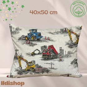 Kispárna huzat 40x50 cm, markoló autó