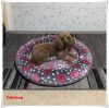Kerek kutyafekhely, kutyaágy /95 cm pink tappancs mintás