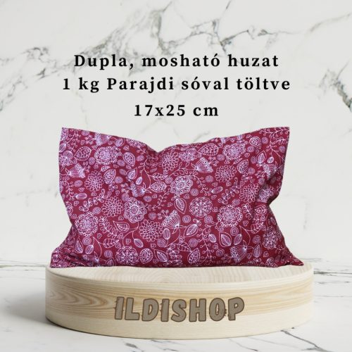 Piros csipke mintás parajdi sópárna, 1 kg- 17x25 cm