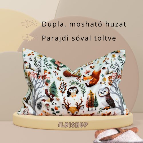 Erdei állatok mintás parajdi sópárna, 1,5 kg- 20x30 cm